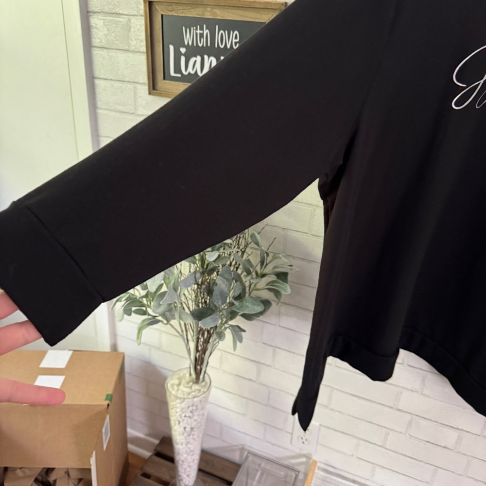 LANE BRYANT Black Joyful Tunic Sweatshirt - Picture 3 of 7